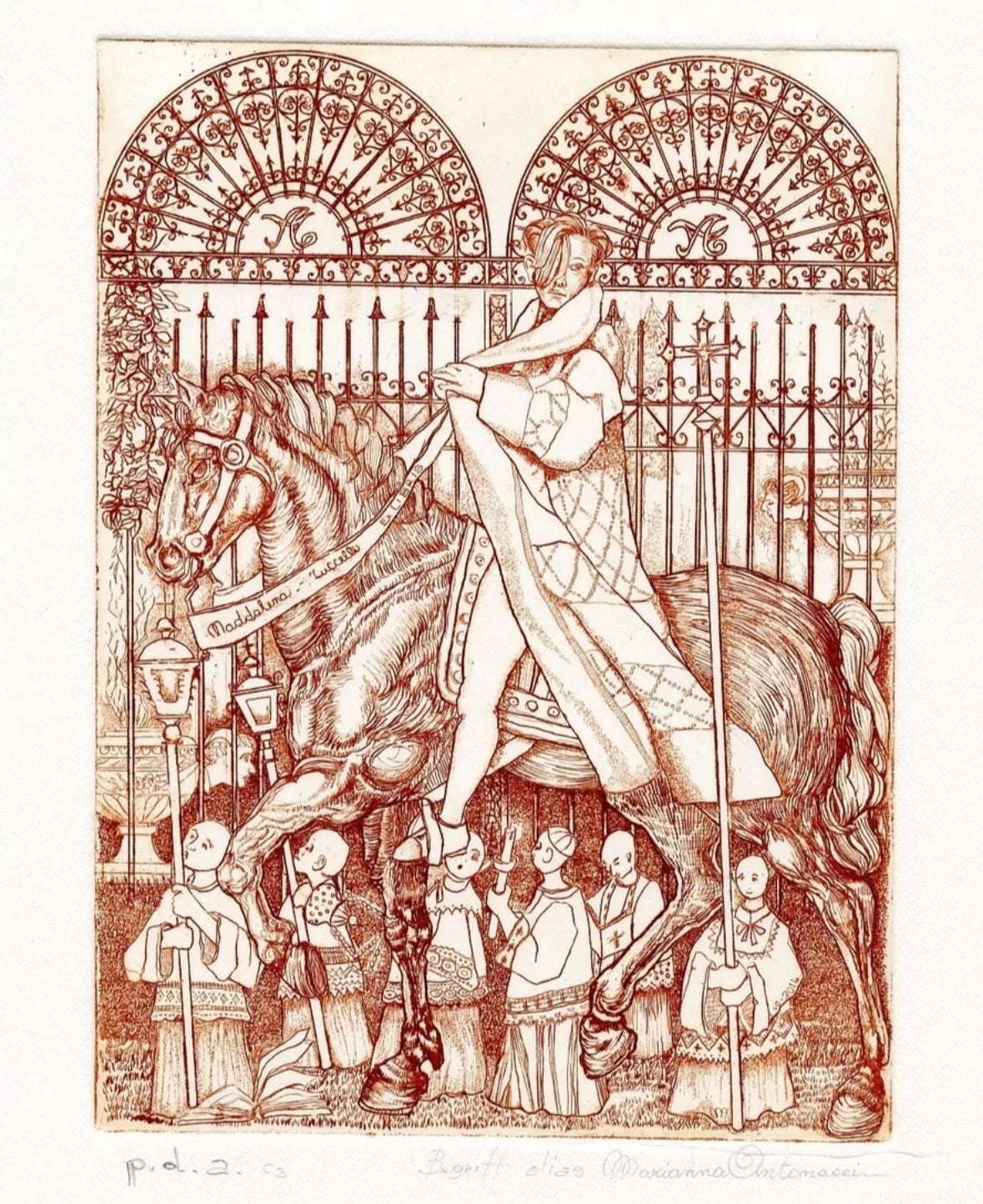 Lady Godiva Ex Libris Etching – Limited Edition Fine Art Print - Signed - The Paragon Arts