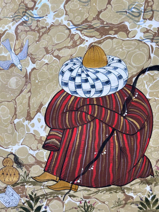 Mughal Miniature Art Watercolor & Signed by Alisher - Fine Miniature Art Watercolor Painting - The Paragon Arts