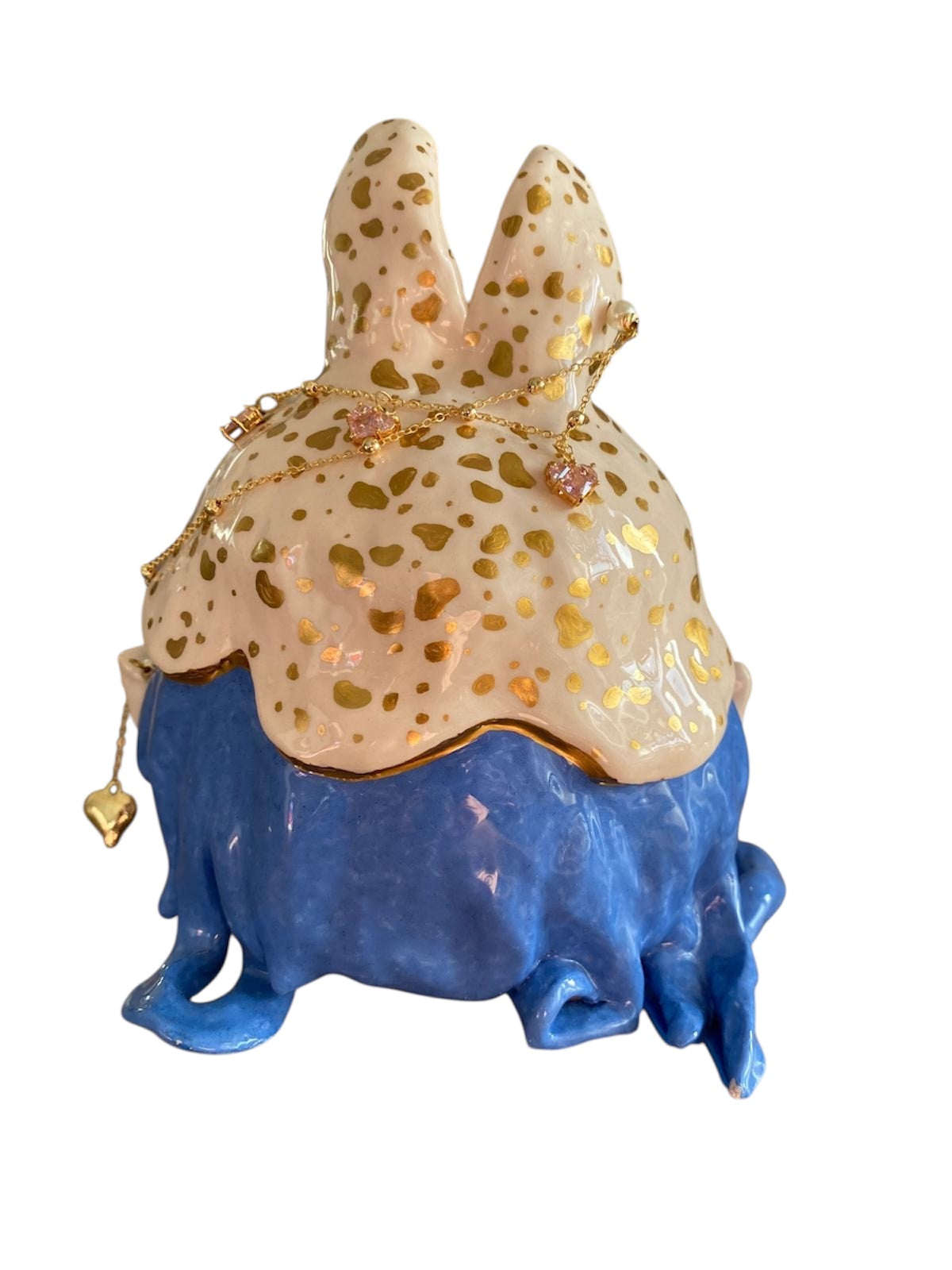 Handmade Ceramic Art Sculpture by CryptoMadonna – Glam Art Collectible with Real Crystals - The Paragon Arts