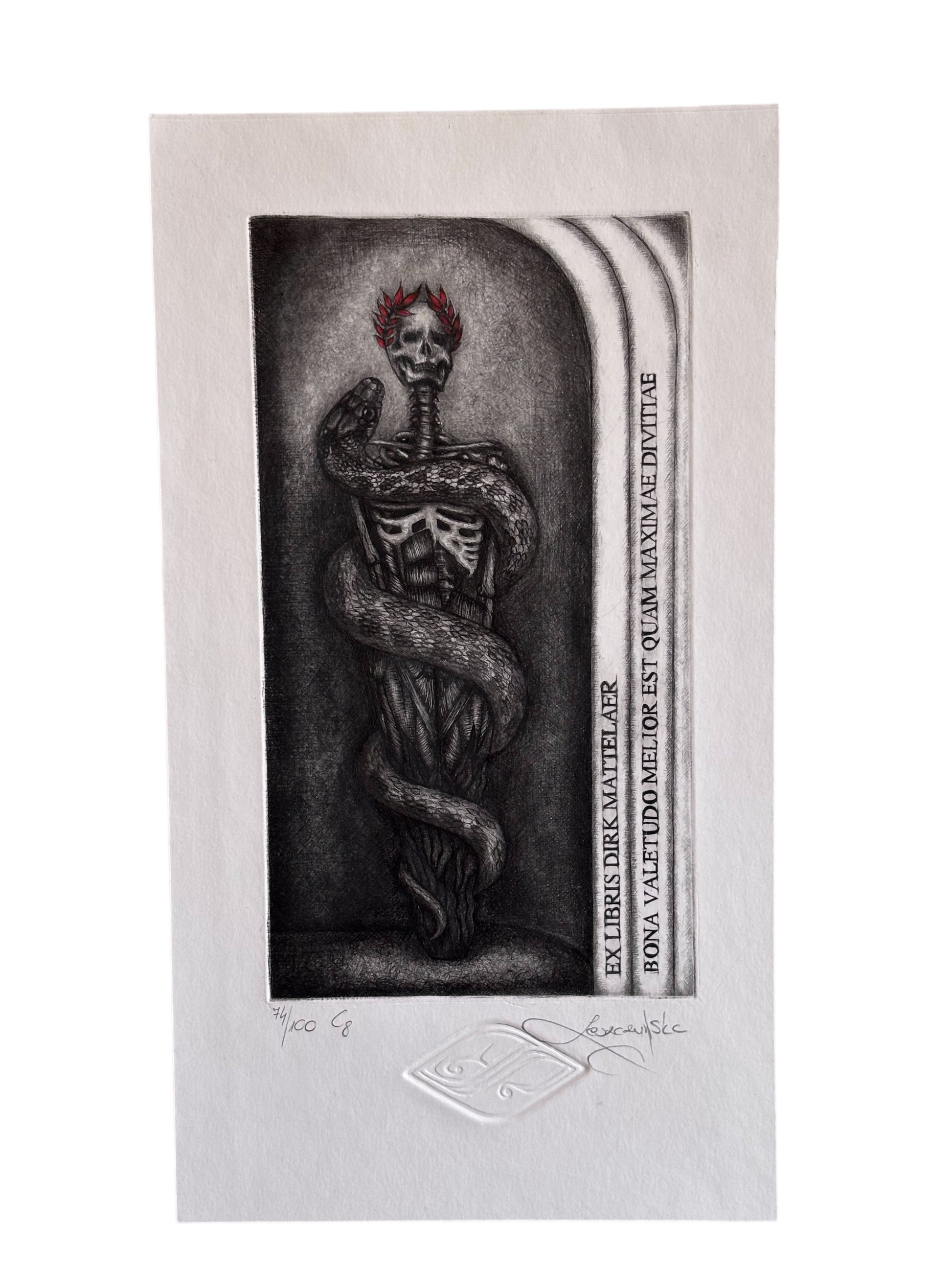 Limited Edition Ex Libris Art Print ''The Memento Mori'' - The Paragon Arts