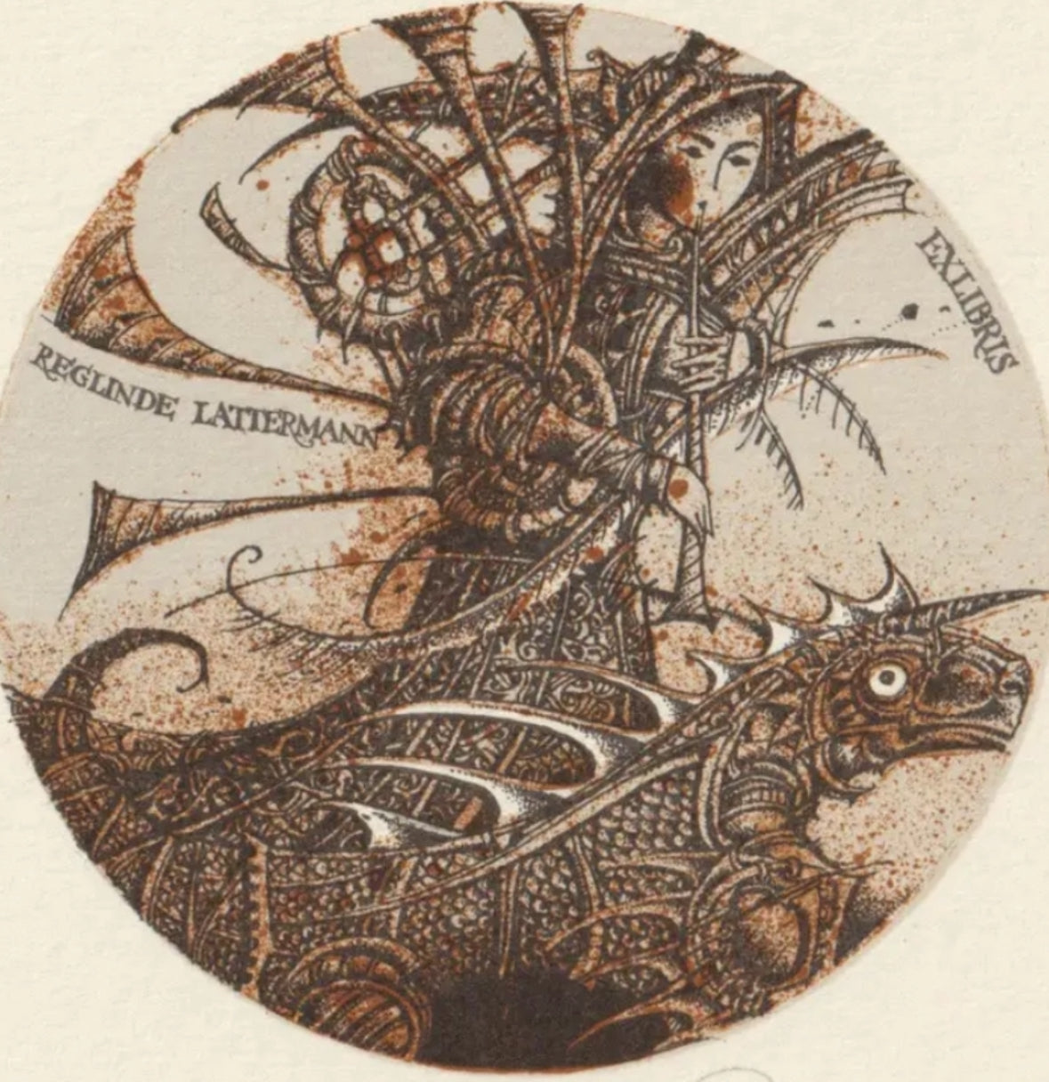 Limited Edition Fantasy Gothic Medieval Ex Libris Etching Print on Cotton Paper - The Paragon Arts